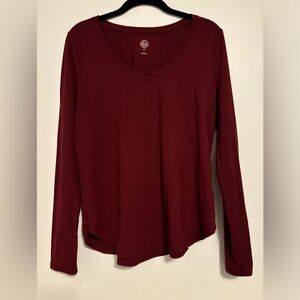 Long Sleeve Maroon Tee